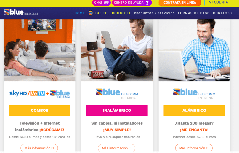Recargar Blue Telecomm en la web